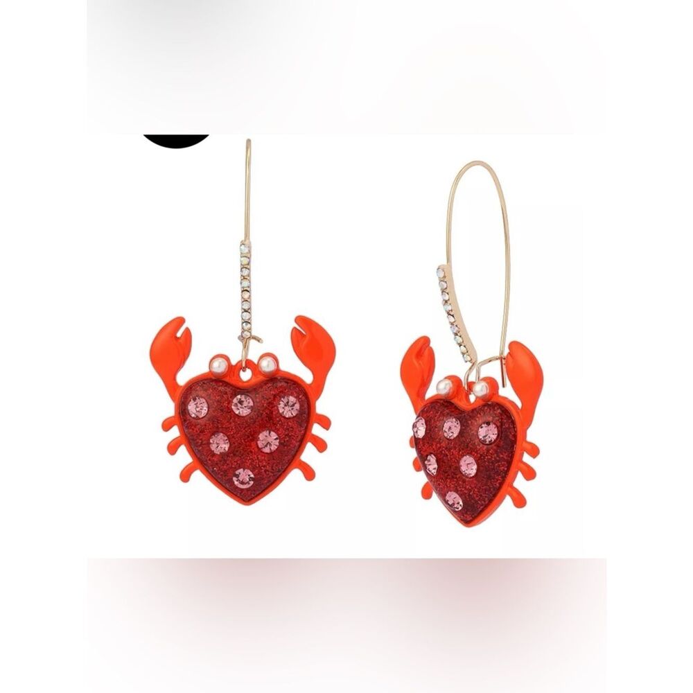 Betsey Johnson Faux Stone Crab Dangle Earrings